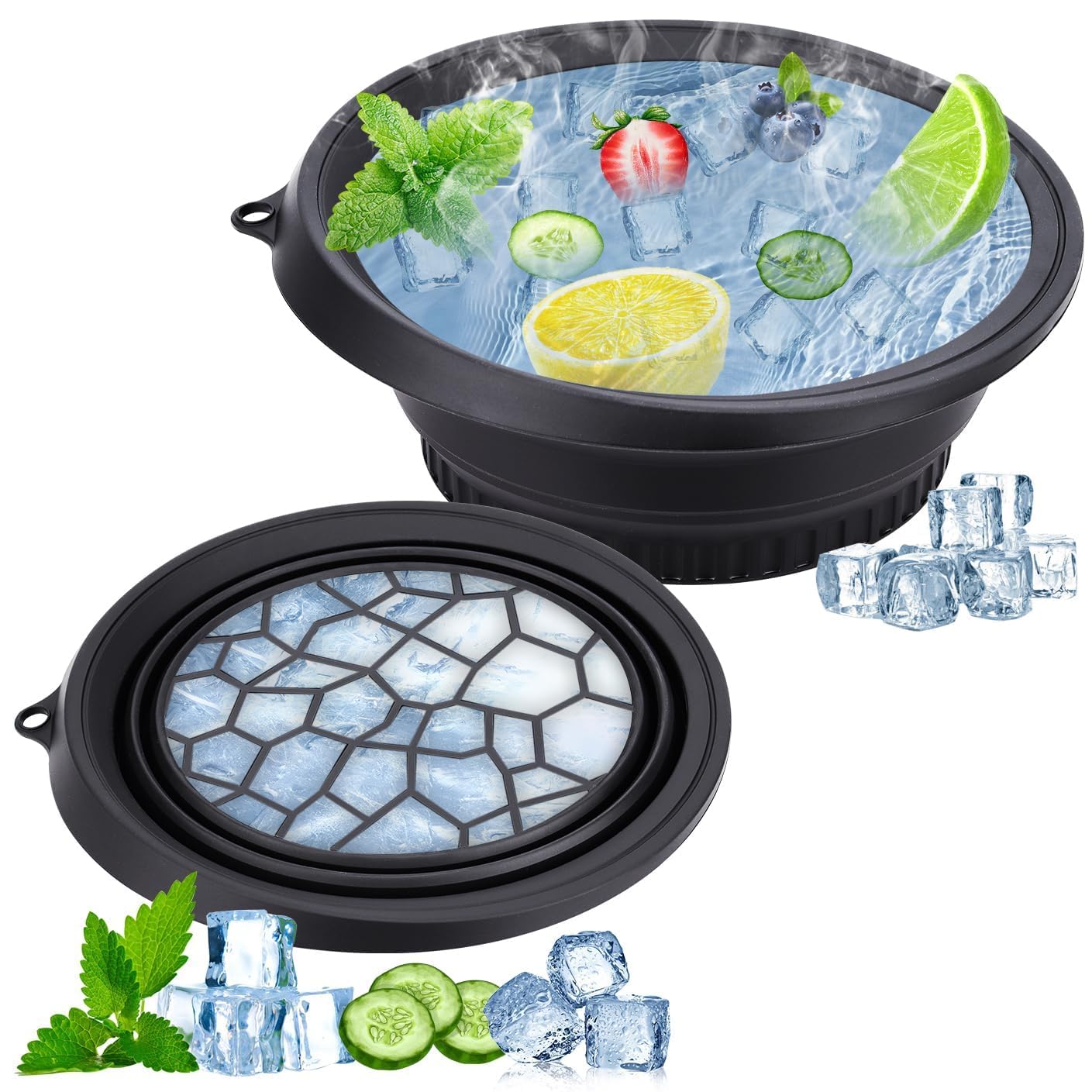 Ice Face Bath Bowl with Built-in Ice Tray | Silicone Ice Facial Bowl for Skin Tightening, Pore Shrinking & Cold Therapy | Reusable Portable Skincare Tool for Men & Women